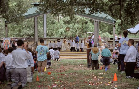 Annual Fête-Dieu du Teche Eucharistic Boat Procession in Leonville, Louisiana