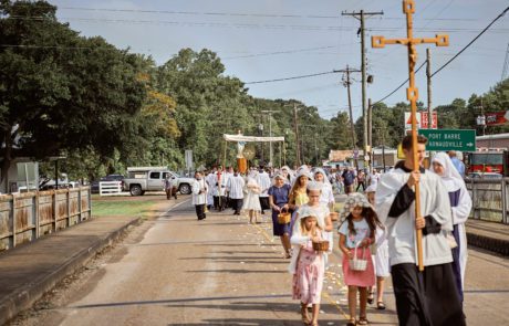 Annual Fête-Dieu du Teche Eucharistic Boat Procession in Leonville, Louisiana