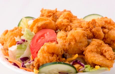 Mama's Fried Chicken, Fried Shrimp Salad, Opelousas, Louisiana