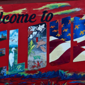 "Welcome to Opelousas" Postcard Mural